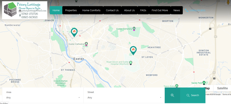 property lettings website developer exeter